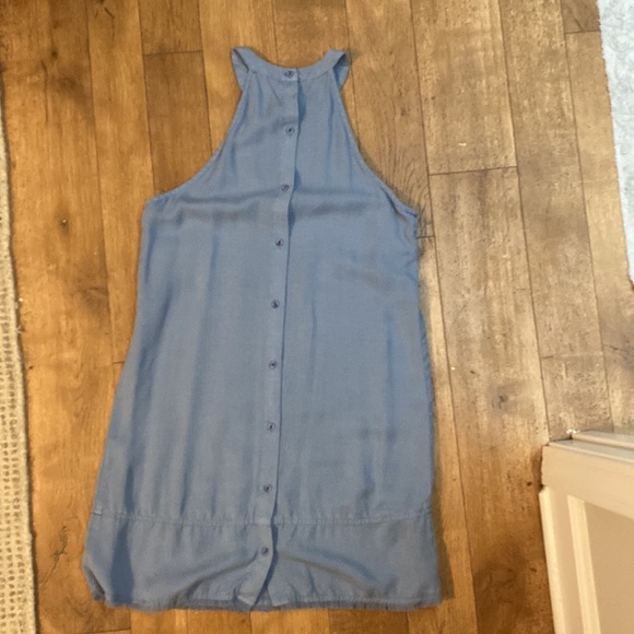 Bella Dahl XS Light Blue Halter Baby Doll Dress with Buttons up the Back - Picture 3 of 4